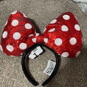 Huge Bow Polka Dot Sequin Minnie Ears headband
